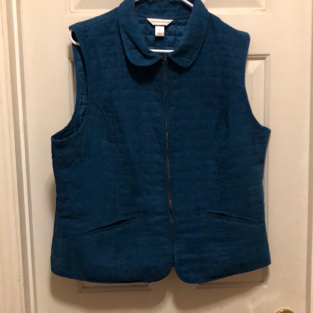 Christopher and Banks zip up turquoise color vest